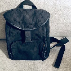 Gucci Gg Monogram Black Canvas Backpack